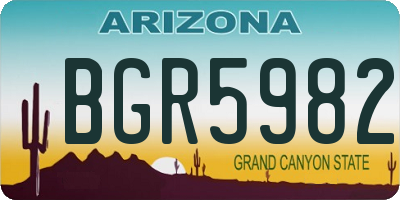 AZ license plate BGR5982