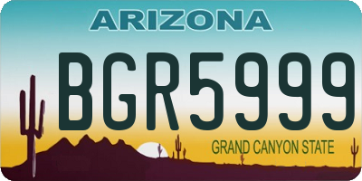 AZ license plate BGR5999