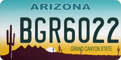 AZ license plate BGR6022