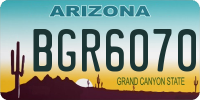 AZ license plate BGR6070
