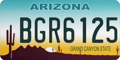AZ license plate BGR6125