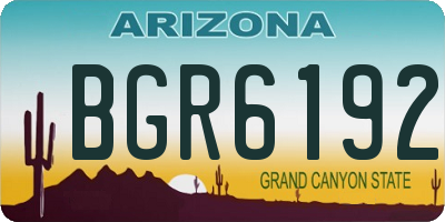 AZ license plate BGR6192