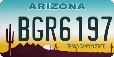 AZ license plate BGR6197
