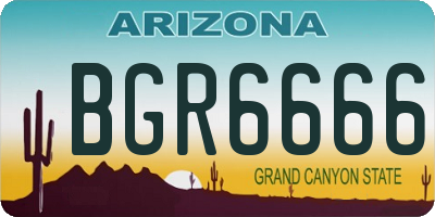 AZ license plate BGR6666