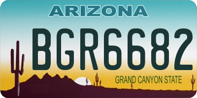 AZ license plate BGR6682