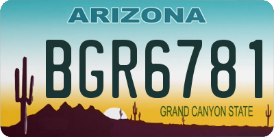 AZ license plate BGR6781