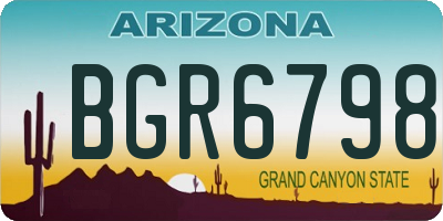 AZ license plate BGR6798