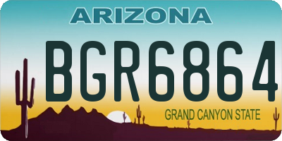 AZ license plate BGR6864