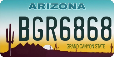 AZ license plate BGR6868
