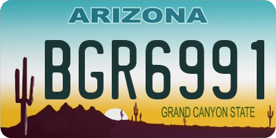 AZ license plate BGR6991