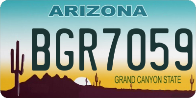 AZ license plate BGR7059