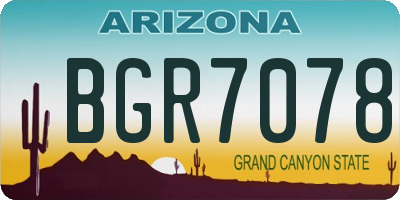 AZ license plate BGR7078