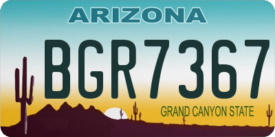 AZ license plate BGR7367
