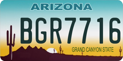 AZ license plate BGR7716