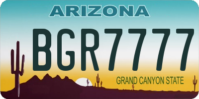 AZ license plate BGR7777