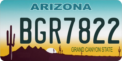 AZ license plate BGR7822