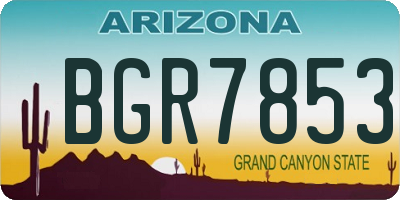 AZ license plate BGR7853