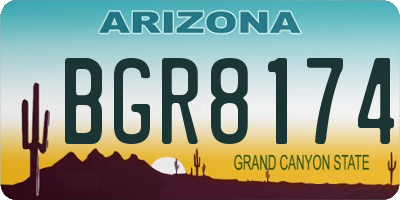 AZ license plate BGR8174
