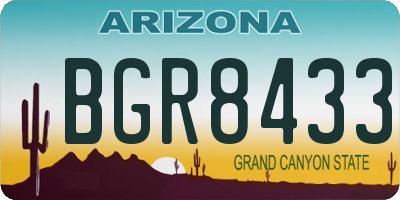 AZ license plate BGR8433