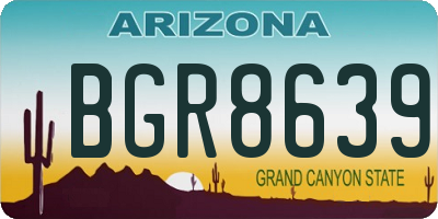 AZ license plate BGR8639