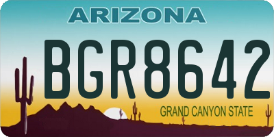 AZ license plate BGR8642