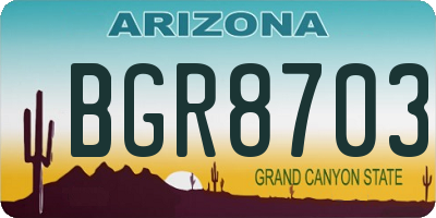 AZ license plate BGR8703