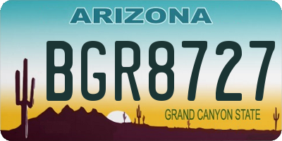AZ license plate BGR8727