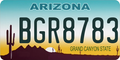 AZ license plate BGR8783