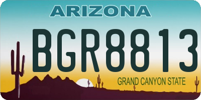 AZ license plate BGR8813