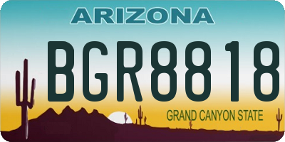 AZ license plate BGR8818