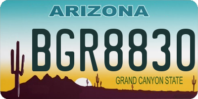 AZ license plate BGR8830