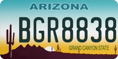 AZ license plate BGR8838