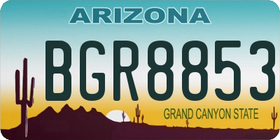 AZ license plate BGR8853