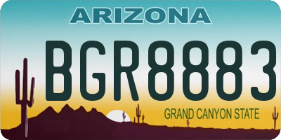 AZ license plate BGR8883