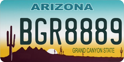 AZ license plate BGR8889