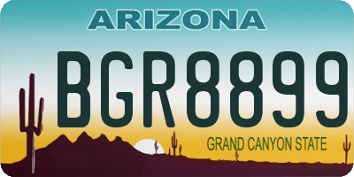 AZ license plate BGR8899