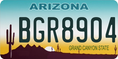 AZ license plate BGR8904