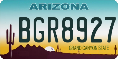 AZ license plate BGR8927