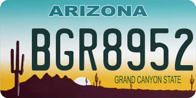 AZ license plate BGR8952