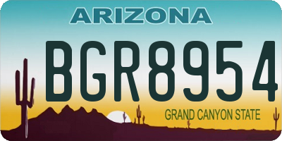 AZ license plate BGR8954