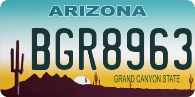 AZ license plate BGR8963
