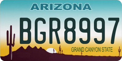 AZ license plate BGR8997