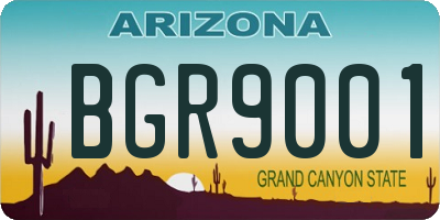 AZ license plate BGR9001