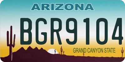 AZ license plate BGR9104
