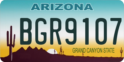 AZ license plate BGR9107