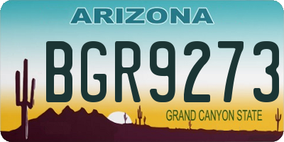 AZ license plate BGR9273