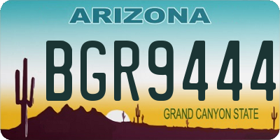 AZ license plate BGR9444