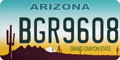 AZ license plate BGR9608