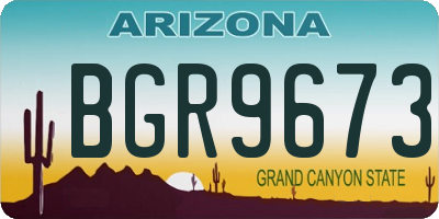 AZ license plate BGR9673