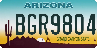 AZ license plate BGR9804